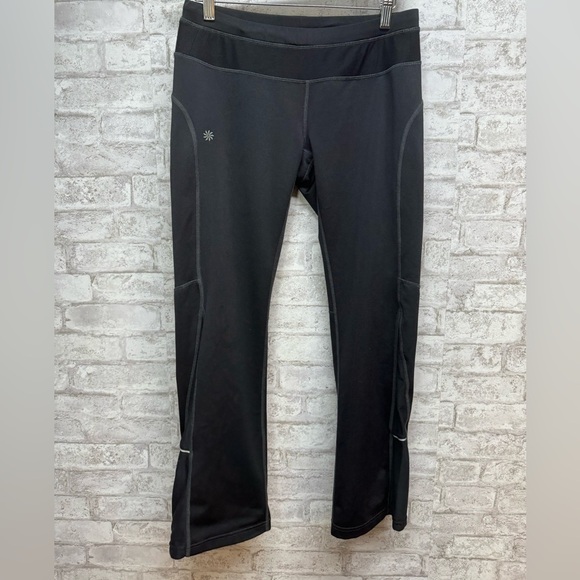 Athleta Women’s Power Lift Reflective Pants Black Size Small S‎ Zip Pocket - Picture 1 of 9